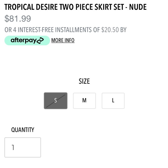 Tropical Desire 2pc Skirt Set - Nude - Picture 5 of 5